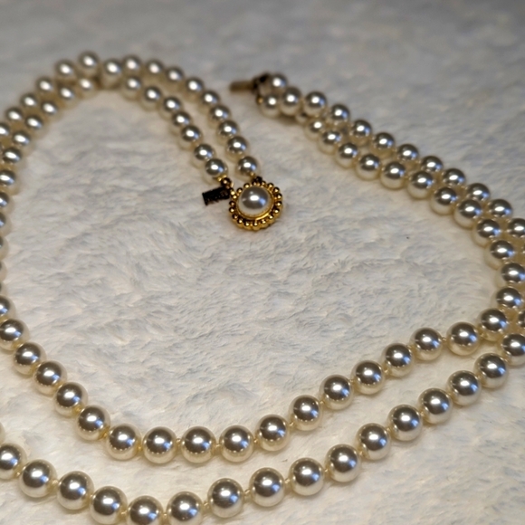 Vintage 90's Revlon Dual Strand Faux Pearl Necklace/Choker - Picture 6 of 10